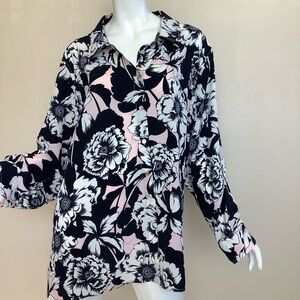 Tommy Hilfiger Floral Blue and Pink Women's Top